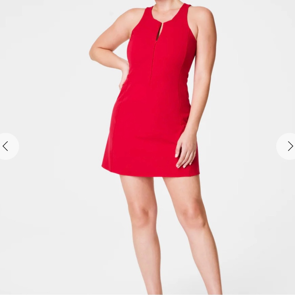 SPANX Vibrant Red Sleeveless Midi Dress